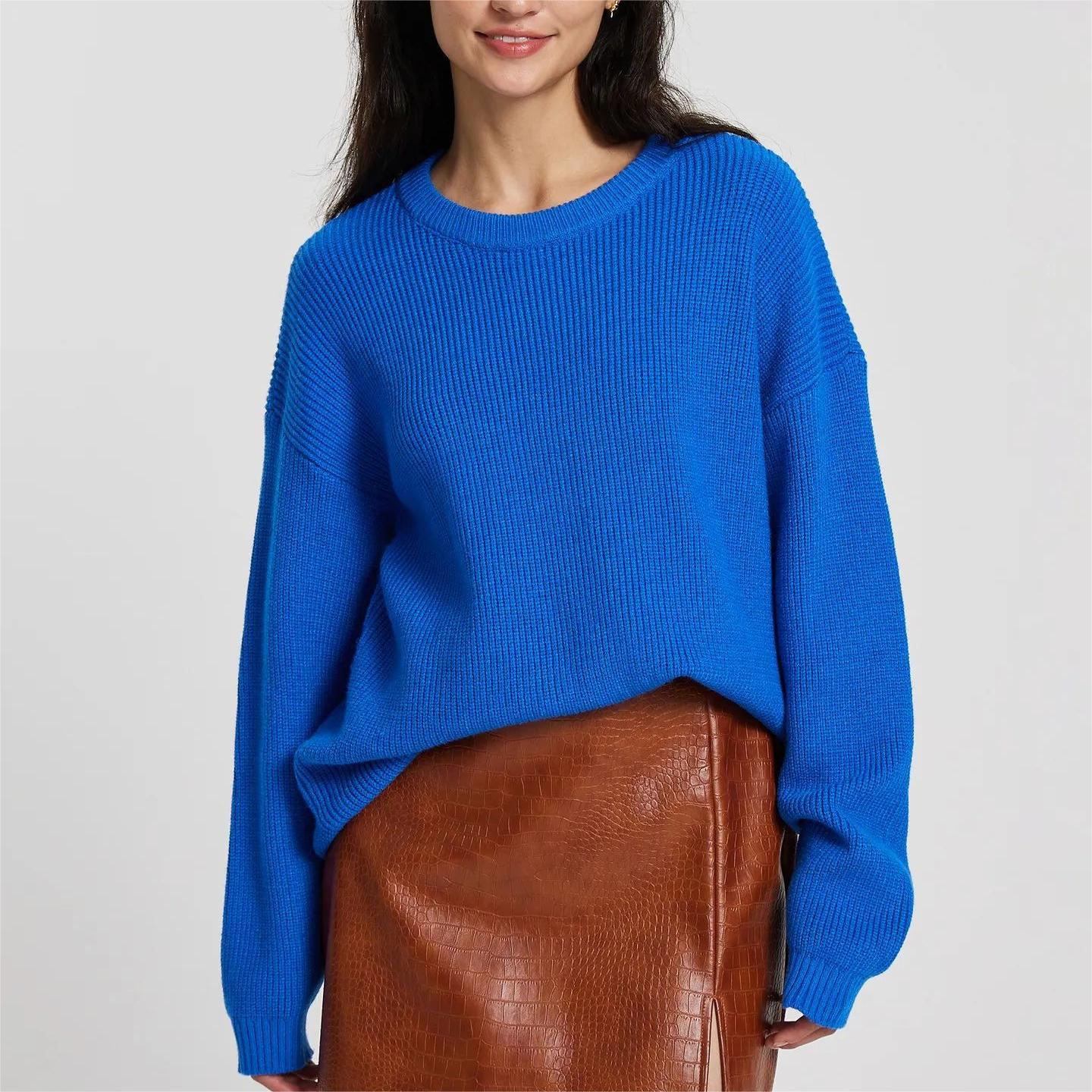 Loose Round Neck Knit Sweater Coat