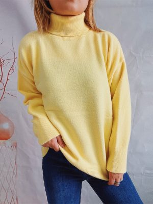 Solid Turtleneck Long Sleeve Pullover