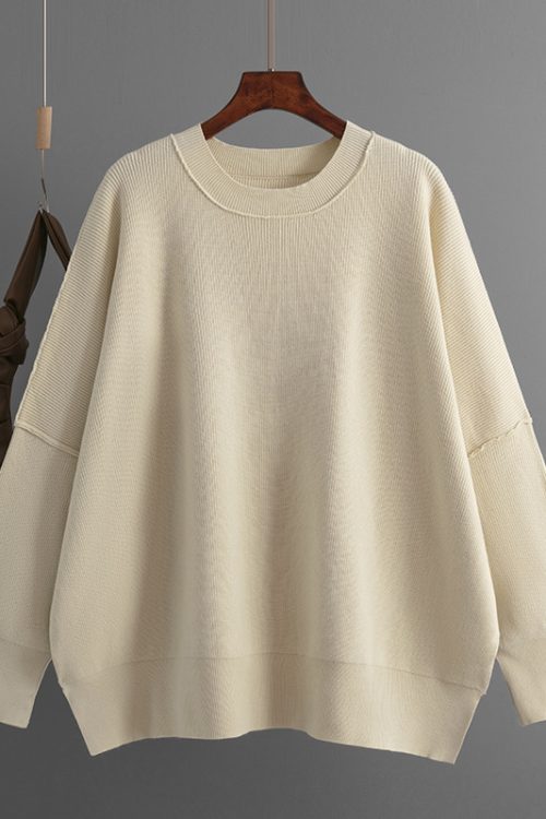 Women’s Loose Solid Color Knit ...