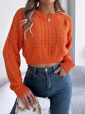 Backless Hollow Out Knit Pullover