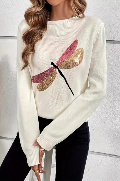 Dragonfly Pattern Pullover – Cu...