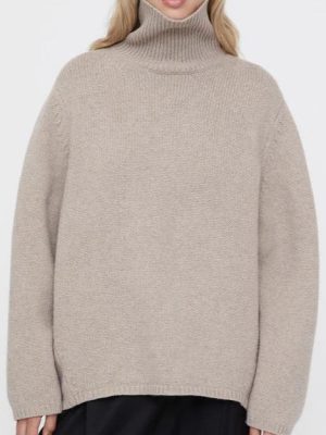 Wool Blend Loose Turtleneck Sweater