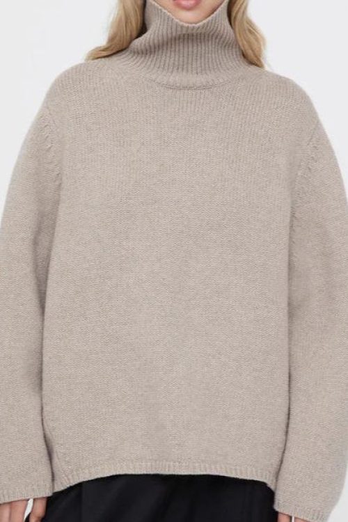 Wool Blend Loose Turtleneck Sweater