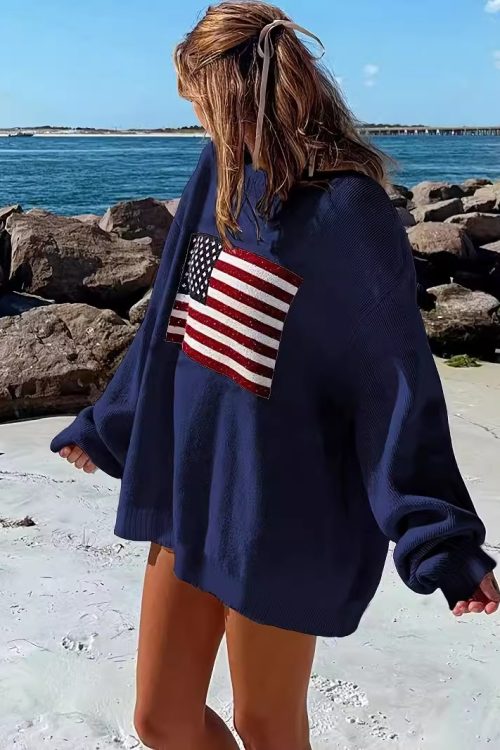 Chic Printed Crew Neck Pullover &#821...