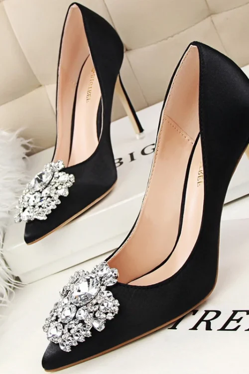 Rhinestone Kitten Heels – Gold &#03...