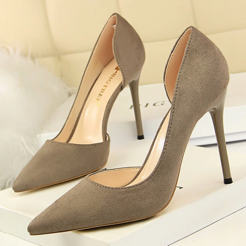 BIGTREE Suede Pointed Toe Stilettos – 10.5cm Wedding Heels