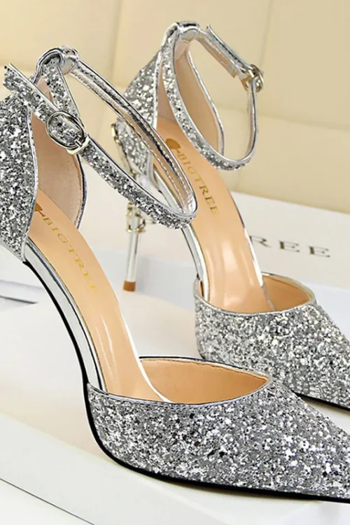 New Fashion High Heels – Sequined G...