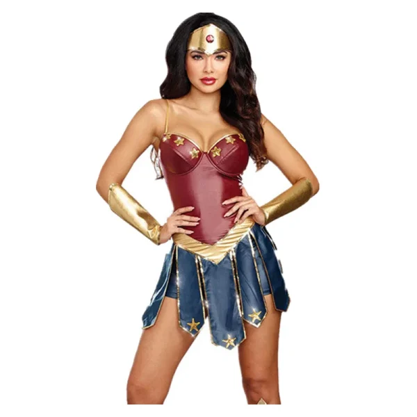 Wonder Woman Corset Dress - Women’s Halloween Cosplay Costume - Image 3