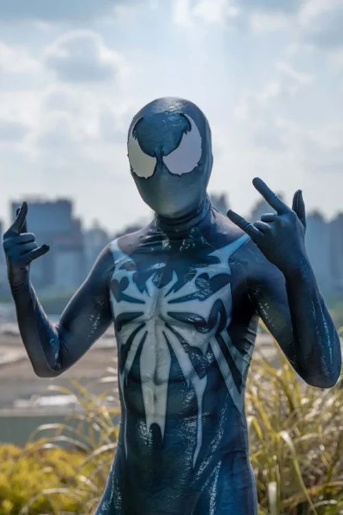 Insomniac Venom Cosplay Bodysuit – 3D Print Spider-Man Halloween Costume for All Ages