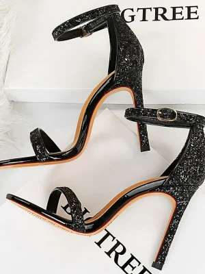 Shiny Sequin Stiletto Pumps for Women...