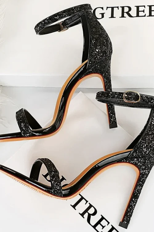 Shiny Sequin Stiletto Pumps for Women...