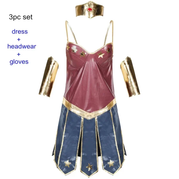 Wonder Woman Corset Dress - Women’s Halloween Cosplay Costume - Image 5