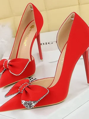 Luxury Rhinestone Bow Stilettos – H...