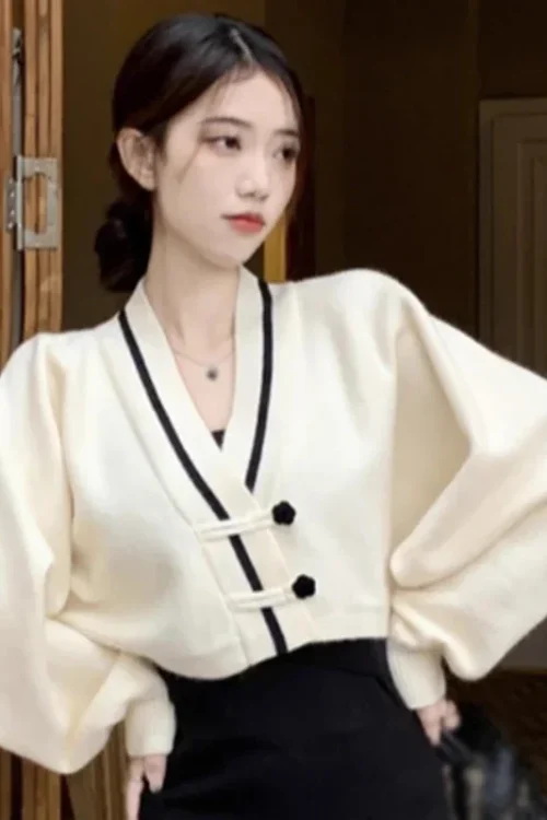 Korean Style V-Neck Cardigan – ...