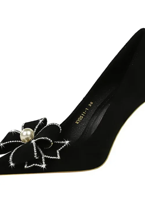 Women’s Pearl Bowknot Pumps –...