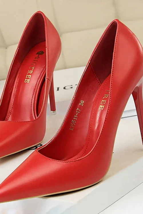 Fashion PU Leather Pumps – High-Hee...