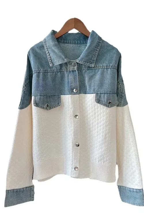 Patchwork Contrast Denim Jacket – S...