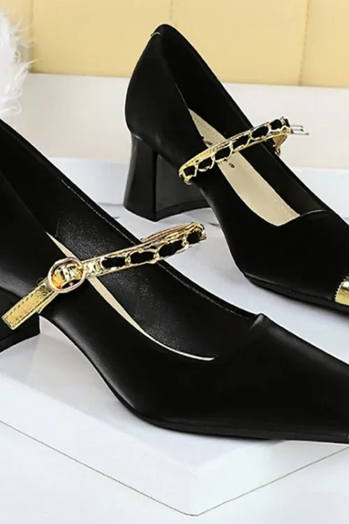 Luxury Square Toe Pumps for Women &#8...