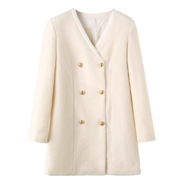 European Double-Breasted Wool Blazer - Women's Autumn Style