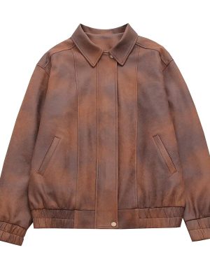 Niche Brown Suede Varsity Jacket for ...