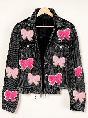 Women’s Distressed Corduroy Floral ...