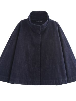 Women’s Casual Denim Cape Coat