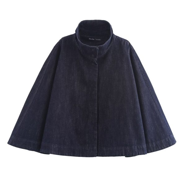 Women's Casual Denim Cape Coat