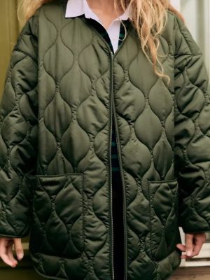 V-Neck Loose Cotton-Padded Jacket