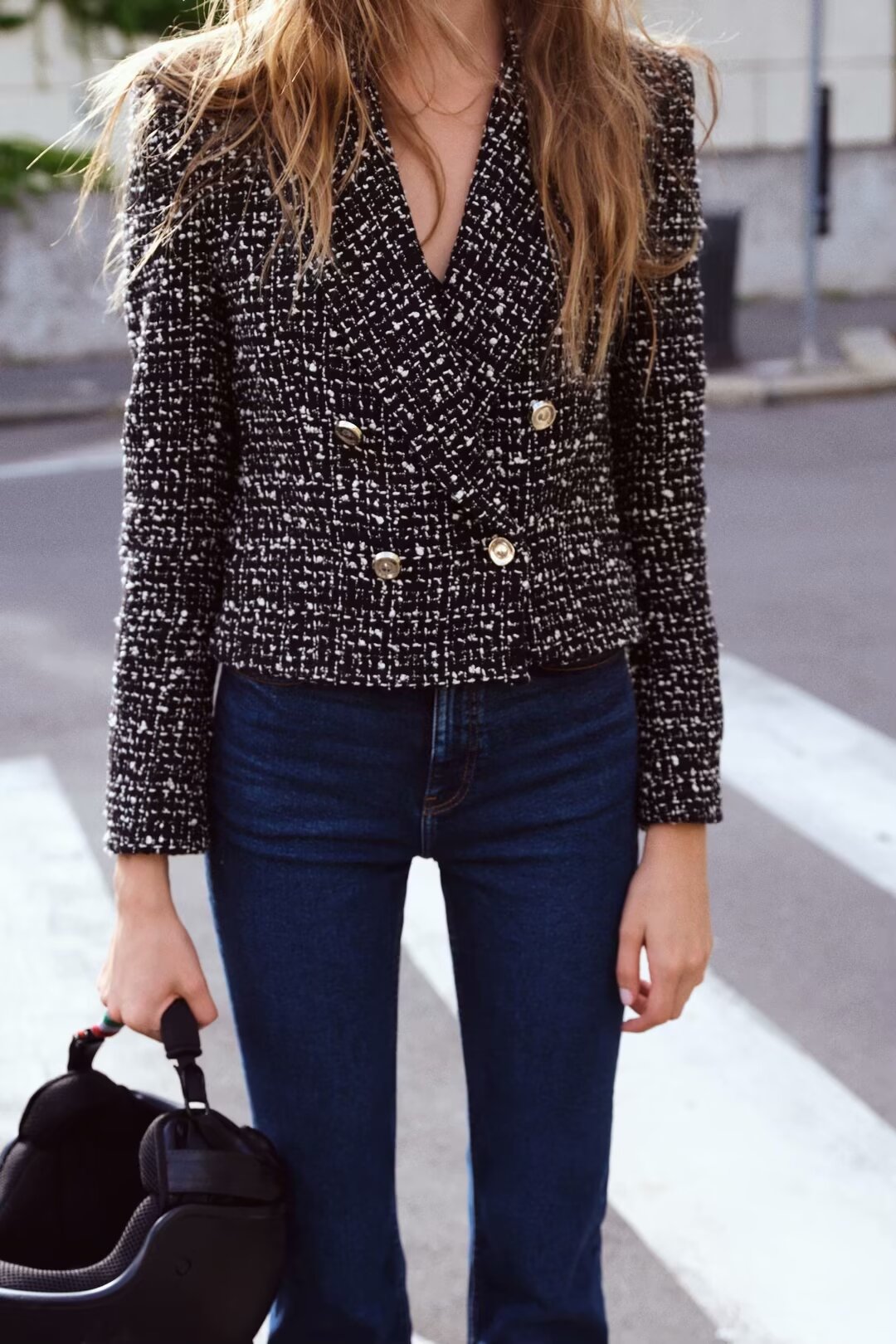 Chic Short Textured Blazer for Fall