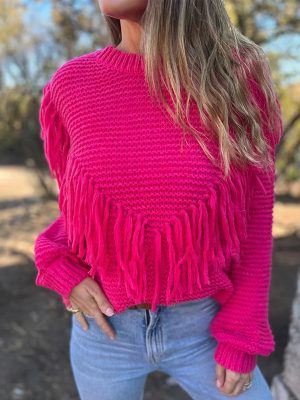 Tassel Knitted Top – Loose Fitt...