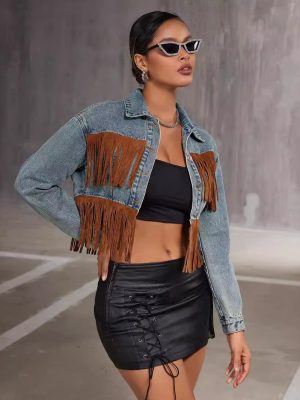 Women’s Tassel Denim Coat