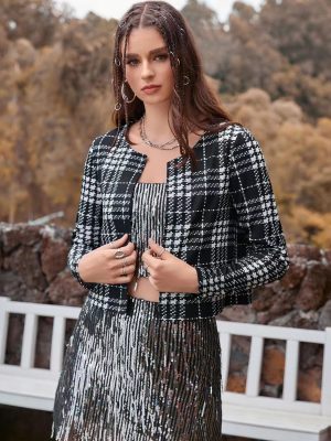 Trendy Lattice Knit Long Sleeve Coat