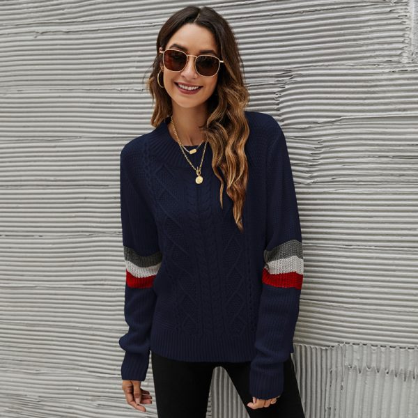 Loose Round Neck Knit Pullover Sweater - Image 4