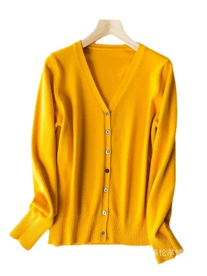 V-Neck Knit Cardigan – 2024 Aut...