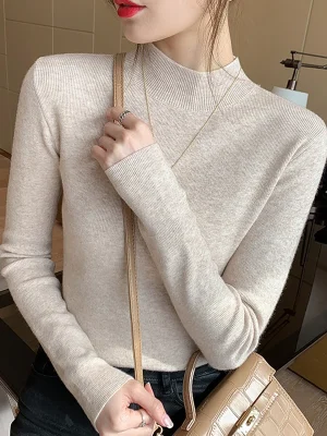 Women’s Slim Turtleneck Knitted...