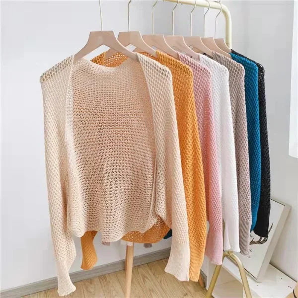 Korean Style Sunscreen Crop Cardigan - Thin Long Sleeve - Image 3