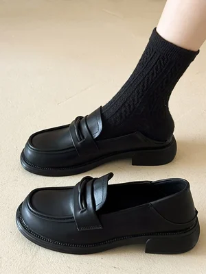 Women’s Black Platform Loafers ...