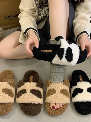 Women’s Plush Fur Slides &#8211...