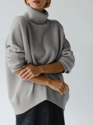 Women’s Loose Turtleneck Knitte...