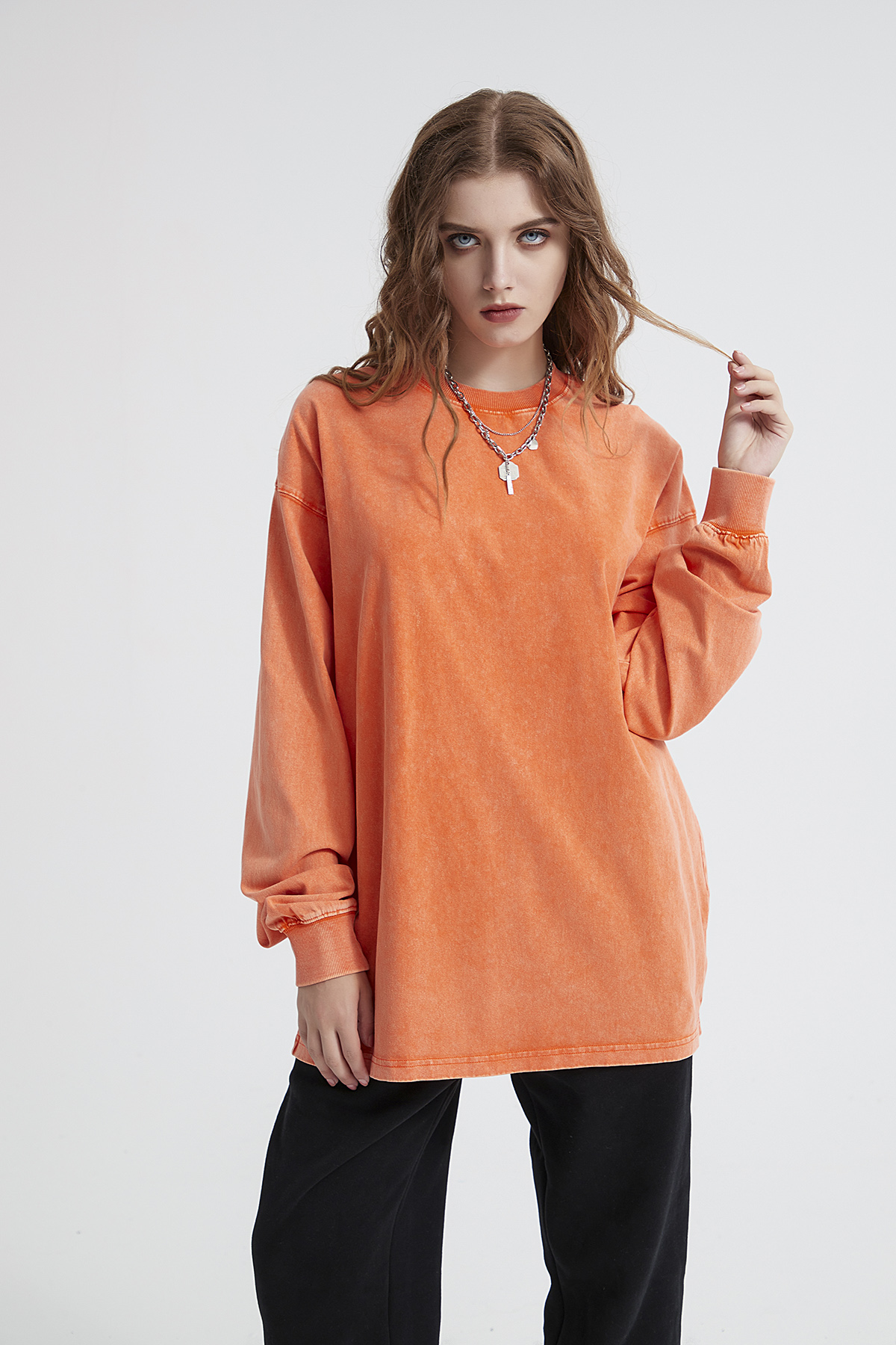 Women’s Wax Dye Washed Sweatshi...