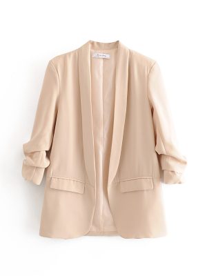 Elegant Pleated Blazer Jacket