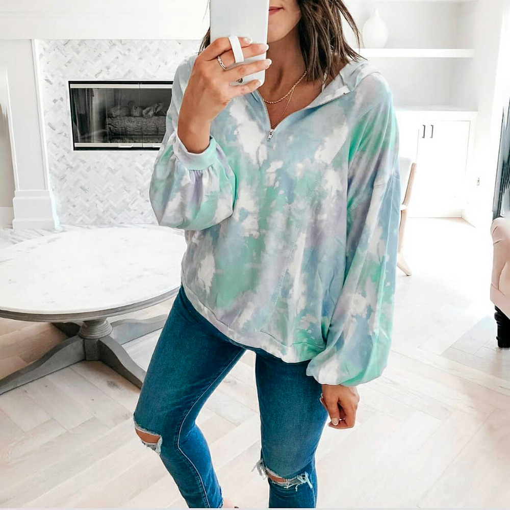 Womens Tie-Dye Casual Sweater