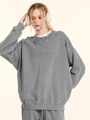 Worn Wash Round Neck Sweater