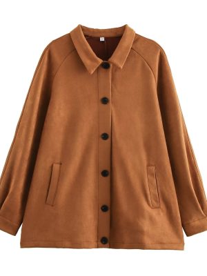 Winter Simple Suede Collared Jacket