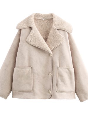 Fall Three-Color Faux Shearling Jacke...