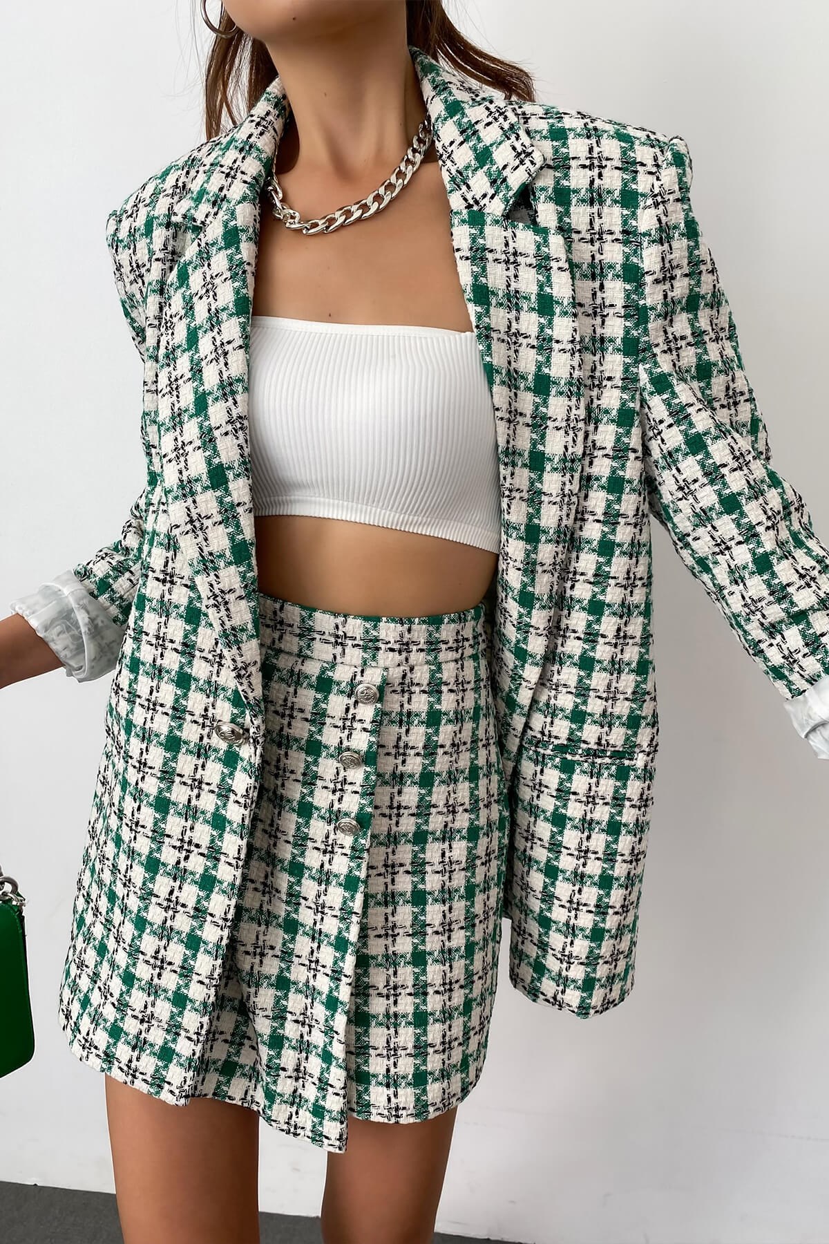 Classic Green Plaid Blazer