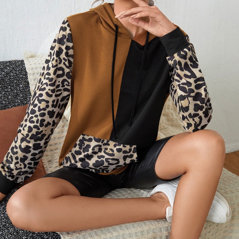 Women’s Color Block Leopard Hoodie