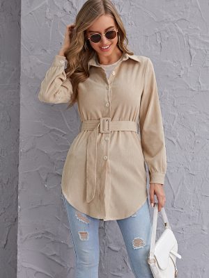 Women’s Belted Khaki Long Shack...