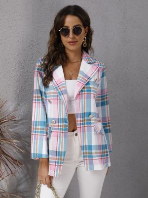 Autumn Plaid Printed Blazer