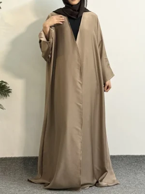 Open-Front Abaya – Long Sleeve Slit...